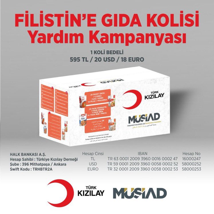 MÜSİAD FİLİSTİN GIDA KOLİSİ YARDIM KAMPANYASI