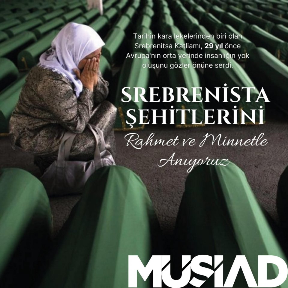 Srebrenitsa’da 29 sene önce yaşanan soykırımı yapan katilleri lanetliyor, burada şehit düşen tüm kardeşlerimizi, rahmetle yâd ediyoruz. 