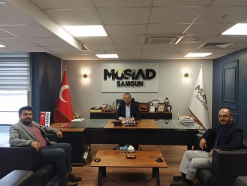 Samsun Teknopark Genel Müdürü Doç. Dr. Mevlüt GÜRBÜZ ve Genel Müdür Yardımcısı Sinan TOSUN, şubemizi ziyaret ederek, Şube  Başkanımız Hasan Tahsin ŞENGÜL ile görüştü. 